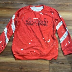 Meowy Christmas Red Sweatshirt